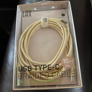 LAX USB Type-C 10ft Charging Cable. NIB.